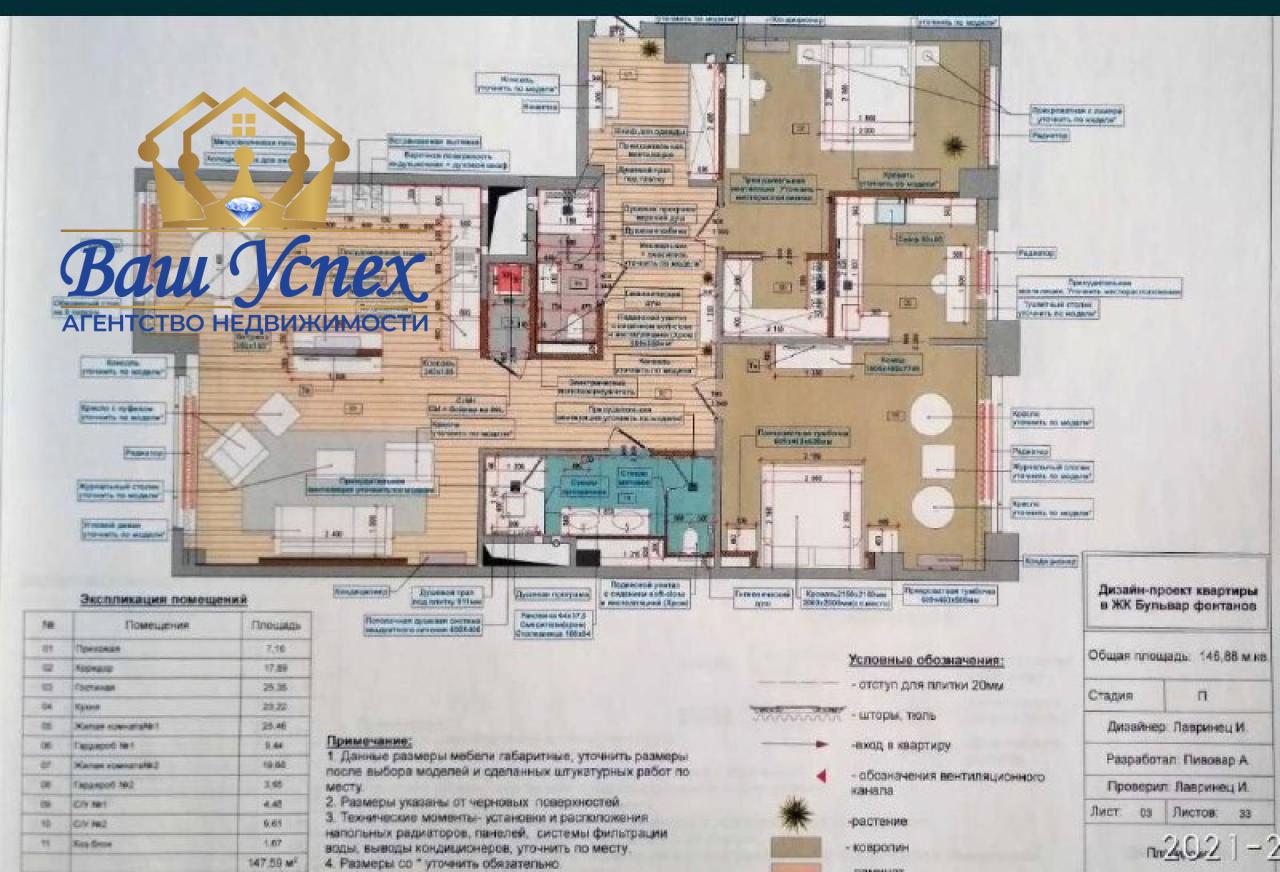Продажа квартиры. бульвар фантанов. 3комн.147 кв.м цена.810 тыс дол